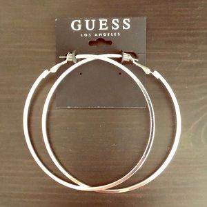 Guess Large Silver Hoop Earrings